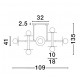 Brass Gold Metal Opal Glass LED G9 8x5 Watt 230 Volt IP20 Bulb Excluded L: 109 W: 41 H1: 57 H2: 135 cm Adjustable height 
