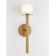 Brass Gold Metal Opal Glass LED G9 1x5 Watt IP20 Bulb Excluded D: 12 W: 14 H: 45 cm 