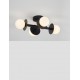 Sandy Black Metal Opal Glass LED G9 4x5 Watt 230 Volt IP20 Bulb Excluded L: 51 W: 37 H: 17 cm 