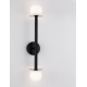 Sandy Black Metal Opal Glass LED G9 2x5 Watt IP20 Bulb Excluded D: 12 W: 14 H: 67 cm 