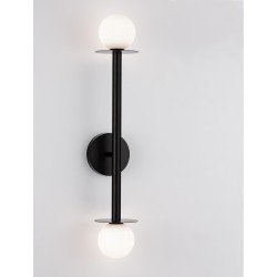 Sandy Black Metal Opal Glass LED G9 2x5 Watt IP20 Bulb Excluded D: 12 W: 14 H: 67 cm 