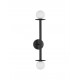 Sandy Black Metal Opal Glass LED G9 2x5 Watt IP20 Bulb Excluded D: 12 W: 14 H: 67 cm 