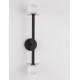 Sandy Black Metal Opal Glass LED G9 2x5 Watt IP20 Bulb Excluded D: 12 W: 14 H: 67 cm 