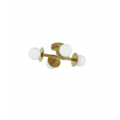 Brass Gold Metal Opal Glass LED G9 4x5 Watt 230 Volt IP20 Bulb Excluded L: 51 W: 37 H: 17 cm 