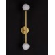 Brass Gold Metal Opal Glass LED G9 2x5 Watt IP20 Bulb Excluded D: 12 W: 14 H: 67 cm 