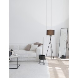 Black Fabric Shade Black Metal LED E27 1x12 Watt 230 Volt IP20 Bulb Excluded Cable Length: 200 cm D: 44 W: 38 H: 145 cm 