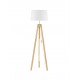 White Fabric Shade Natural Wood Base LED E27 1x12 Watt 230 Volt IP20 Bulb Excluded Cable Length: 150 cm D: 50 W: 43.5 H: 145 cm 