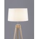White Fabric Shade Natural Wood Base LED E27 1x12 Watt 230 Volt IP20 Bulb Excluded Cable Length: 150 cm D: 50 W: 43.5 H: 145 cm 