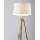 White Fabric Shade Natural Wood Base LED E27 1x12 Watt 230 Volt IP20 Bulb Excluded Cable Length: 150 cm D: 50 W: 43.5 H: 145 cm 