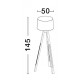 White Fabric Shade Natural Wood Base LED E27 1x12 Watt 230 Volt IP20 Bulb Excluded Cable Length: 150 cm D: 50 W: 43.5 H: 145 cm 