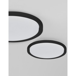 Triac Dimmable Matt Black Metal & Acrylic Diffuser LED 40 Watt 230 Volt 2200Lm 3000K IP20 D: 46 H: 7.5 cm 