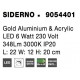 Gold Aluminium & Acrylic LED 6 Watt 230 Volt 348Lm 3000K IP20 Cable Length: 200 cm L: 22 W: 12 H: 20 cm 