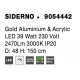 Gold Aluminium & Acrylic LED 39 Watt 230 Volt 2473Lm 3000K IP20 D: 48 H: 150 cm Adjustable Height 