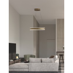 Triac Dimmable Gold Aluminium & Acrylic LED 75 Watt 230 Volt 2947Lm 3000K IP20 D: 60 H: 150 cm Adjustable Height 
