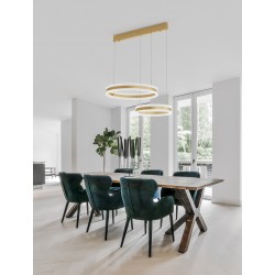 Triac Dimmable Gold Aluminium & Acrylic LED 124 Watt 230 Volt 5421Lm 3000K IP20 L: 82 W: 60 H: 150 cm Adjustable Height 