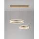 Triac Dimmable Gold Aluminium & Acrylic LED 124 Watt 230 Volt 5421Lm 3000K IP20 L: 82 W: 60 H: 150 cm Adjustable Height 