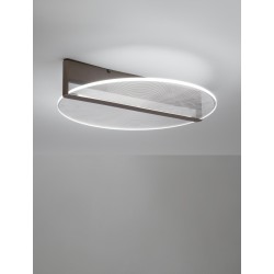 Triac Dimmable Coffee Brown Aluminium & Acrylic LED 37 Watt 230 Volt 2028Lm 3000K IP20 D: 58.5 W: 56 H: 12.3 cm 