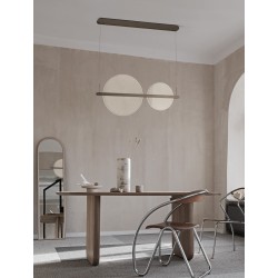 Triac Dimmable Coffee Brown Aluminium & Acrylic LED 43 Watt 230 Volt 2179Lm 3000K IP20 L: 91 W: 50 H: 150 cm Adjustable Height 