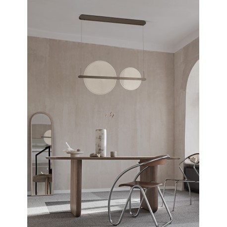 Triac Dimmable Coffee Brown Aluminium & Acrylic LED 43 Watt 230 Volt 2179Lm 3000K IP20 L: 91 W: 50 H: 150 cm Adjustable Height 