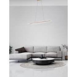 Triac Dimmable Gold Aluminium & Acrylic LED 32 Watt 230 Volt 2156Lm 3000K IP20 L: 95 W: 56 H: 150 cm Adjustable Height 