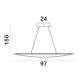 Triac Dimmable Gold Aluminium & Acrylic LED 32 Watt 230 Volt 2156Lm 3000K IP20 L: 95 W: 56 H: 150 cm Adjustable Height 