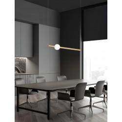 Gold Aluminium & Acrylic LED 11 Watt 230 Volt 693Lm 3000K IP20 L: 92 W: 12 H: 150 cm Adjustable Height 