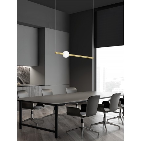 Gold Aluminium & Acrylic LED 11 Watt 230 Volt 693Lm 3000K IP20 L: 92 W: 12 H: 150 cm Adjustable Height 