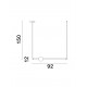 Gold Aluminium & Acrylic LED 11 Watt 230 Volt 693Lm 3000K IP20 L: 92 W: 12 H: 150 cm Adjustable Height 