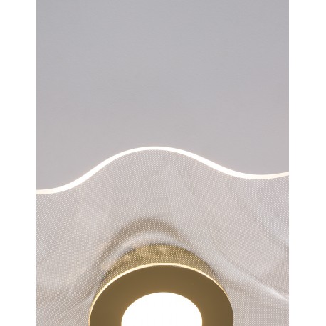 Gold Aluminium & Acrylic LED 31 Watt 230 Volt 2118Lm 3000K IP20 L: 50 W: 50 H: 20 cm 
