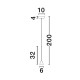 Triac Dimmable Black Aluminium LED 6 Watt 220-240 Volt 262Lm 3000K IP20 D: 6 H: 200 cm Adjustable Height 