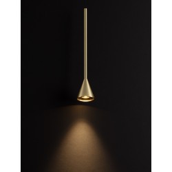 Triac Dimmable Black & Brass Gold Aluminium LED 6 Watt 220-240 Volt 262Lm 3000K IP20 D: 6 H: 200 cm Adjustable Height 