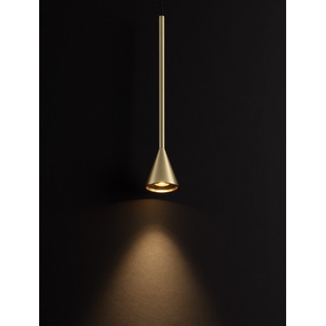 Triac Dimmable Black & Brass Gold Aluminium LED 6 Watt 220-240 Volt 262Lm 3000K IP20 D: 6 H: 200 cm Adjustable Height 