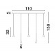 Triac Dimmable Black Aluminium LED 27 Watt 220-240 Volt 1301Lm 3000K IP20 L: 110 W: 3.5 H: 150 cm Adjustable Height 