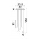 Triac Dimmable Black Aluminium LED 27 Watt 220-240 Volt 1312Lm 3000K IP20 D: 35.5 H: 150 cm Adjustable Height 