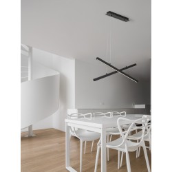 Triac Dimmable Sandy Black Aluminiun & Acrylic LED 40 Watt 230V IP20 1428Lm 3000K Class II L: 100 W: 8 H: 120 cm Adjustable H