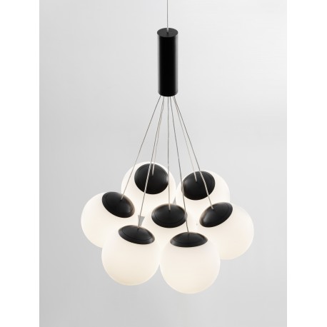 Triac Dimmable Sandy Black Aluminium & Opal Glass LED 49 Watt 220 - 240 Volt 2240Lm 3000K IP20 D: 36 H: 150 cm Adjustable height