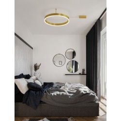 Triac Dimmable Brass Gold Aluminium & Acrylic LED 46 Watt 230 Volt 3700Lm 3000K IP20 D: 60 W: 1.2 H: 18 cm 