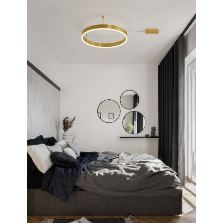 Triac Dimmable Brass Gold Aluminium & Acrylic LED 46 Watt 230 Volt 3700Lm 3000K IP20 D: 60 W: 1.2 H: 18 cm 