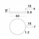 Triac Dimmable Brass Gold Aluminium & Acrylic LED 46 Watt 230 Volt 3700Lm 3000K IP20 D: 60 W: 1.2 H: 18 cm 