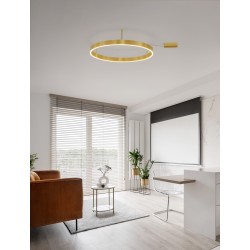 Triac Dimmable Brass Gold Aluminium & Acrylic LED 50 Watt 230 Volt 4166Lm 3000K IP20 D: 80 W: 1.2 H: 18 cm 