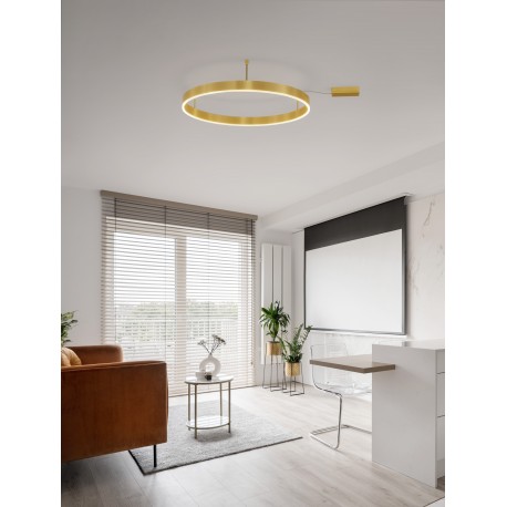 Triac Dimmable Brass Gold Aluminium & Acrylic LED 50 Watt 230 Volt 4166Lm 3000K IP20 D: 80 W: 1.2 H: 18 cm 