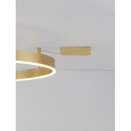 Triac Dimmable Brass Gold Aluminium & Acrylic LED 60 Watt 230 Volt 4552Lm 3000K IP20 D: 100 W: 1.2 H: 18 cm 