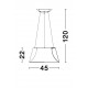 Sandy Black Metal White Diffuser Inside LED 33 Watt 230 Volt 1680Lm 3000K IP20 D: 45 H1: 22 H2: 120 cm Adjustable Height 