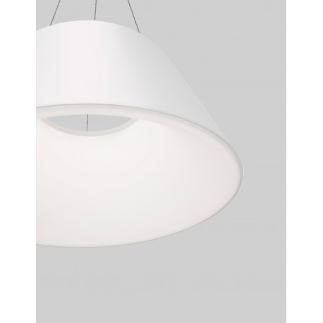 Sandy White Metal White Diffuser Inside LED 33 Watt 230 Volt 1680Lm 3000K IP20 D: 45 H1: 22 H2: 120 cm Adjustable Height 