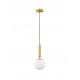 Brass Gold Metal Opal Glass LED E27 1x12 Watt 230 Volt IP20 Bulb Excluded D: 15 H: 185 cm Adjustable height 