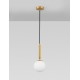 Brass Gold Metal Opal Glass LED E27 1x12 Watt 230 Volt IP20 Bulb Excluded D: 15 H: 185 cm Adjustable height 