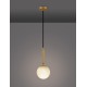 Brass Gold Metal Opal Glass LED E27 1x12 Watt 230 Volt IP20 Bulb Excluded D: 15 H: 185 cm Adjustable height 