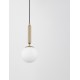 Brass Gold Metal Opal Glass LED E27 1x12 Watt 230 Volt IP20 Bulb Excluded D: 15 H: 185 cm Adjustable height 