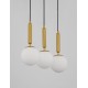 Brass Gold Metal Opal Glass LED E27 3x12 Watt 230 Volt IP20 Bulb Excluded L: 60 W: 15 H: 155 cm Adjustable height 