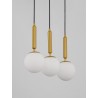 Brass Gold Metal Opal Glass LED E27 3x12 Watt 230 Volt IP20 Bulb Excluded L: 60 W: 15 H: 155 cm Adjustable height